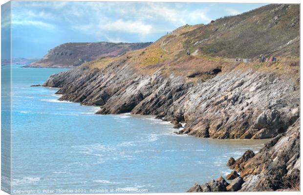 Majestic coastal walk in Wales Canvas Print by Peter Thomas