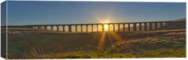 Ribblehead Viaduct at sunset Canvas Print by Craig Burley