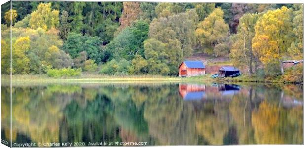 The Boathouse, Loch Alvie Canvas Print by Charles Kelly
