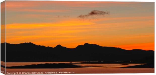 Sunset Over the Peaks of Arran Canvas Print by Charles Kelly