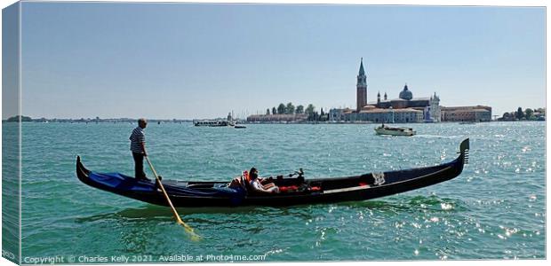 Enjoying the Venice Lagoon Canvas Print by Charles Kelly