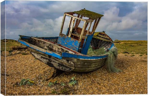 Dungeness Wreck Canvas Print by David Buckland