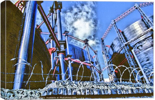 Old Pancras Gas holders Canvas Print by Kevin Plunkett