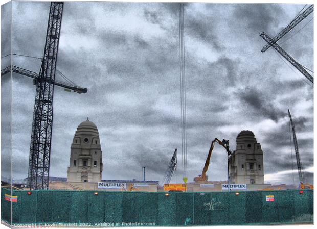 The Death of the Old Wembley Stadium Canvas Print by Kevin Plunkett