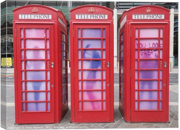 Red Telephone Booth  Canvas Print by Kevin Plunkett