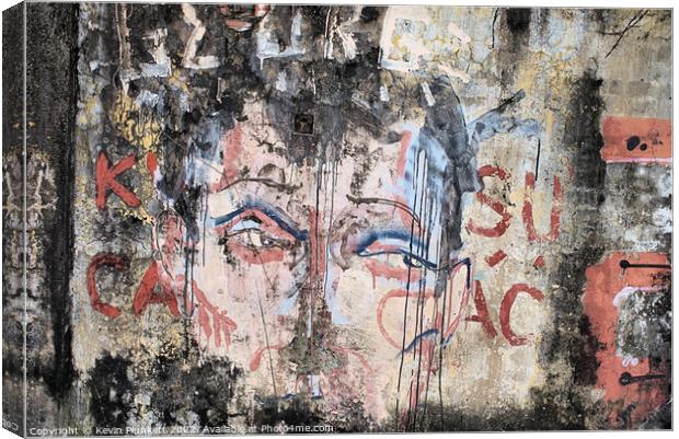 Saigon Wall Graffiti Canvas Print by Kevin Plunkett