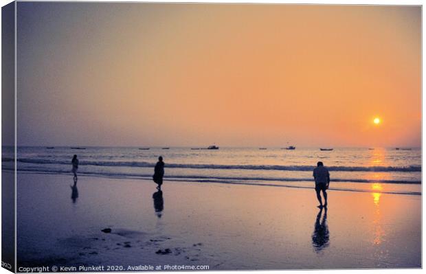 Sunset at Colva Beach, Goa India Canvas Print by Kevin Plunkett