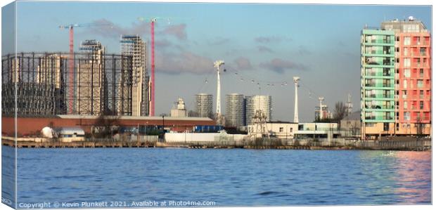 North Greenwich Peninsula Canvas Print by Kevin Plunkett