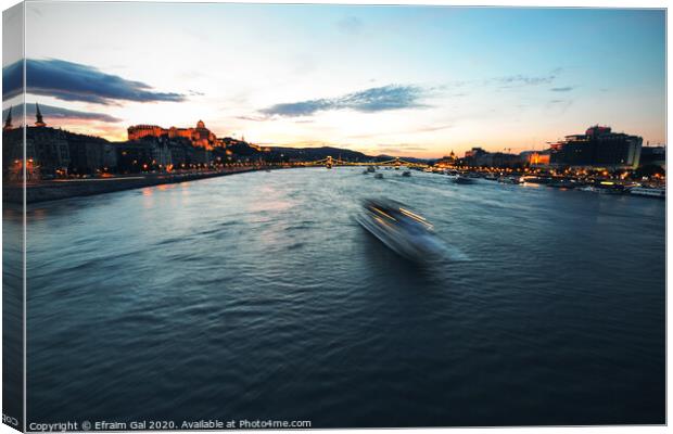Budapest Danube sunset Canvas Print by Efraim Gal