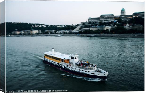 Danube cruiser at Budapest Canvas Print by Efraim Gal