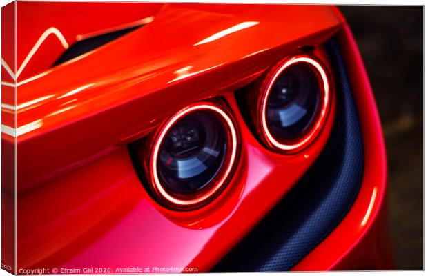 Ferrari rear lights Canvas Print by Efraim Gal