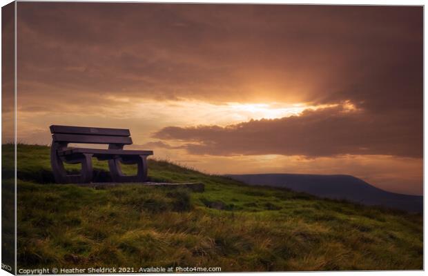 Pendle Hill from Weets Canvas Print by Heather Sheldrick