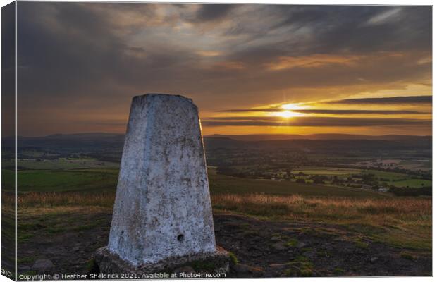 Forest of Bowland from Weets Hill Trig Point at Su Canvas Print by Heather Sheldrick