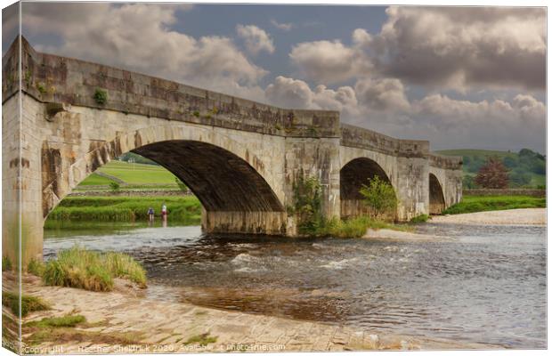 Bridge Over River Wharfe, Burnsall, Yorkshire Dale Canvas Print by Heather Sheldrick