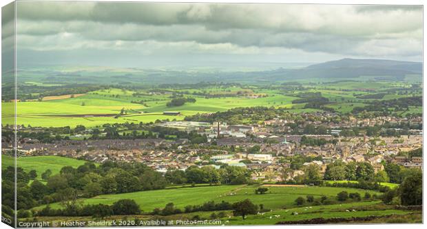 Barnoldswick, Lancashire with Yorkshire Dales in d Canvas Print by Heather Sheldrick
