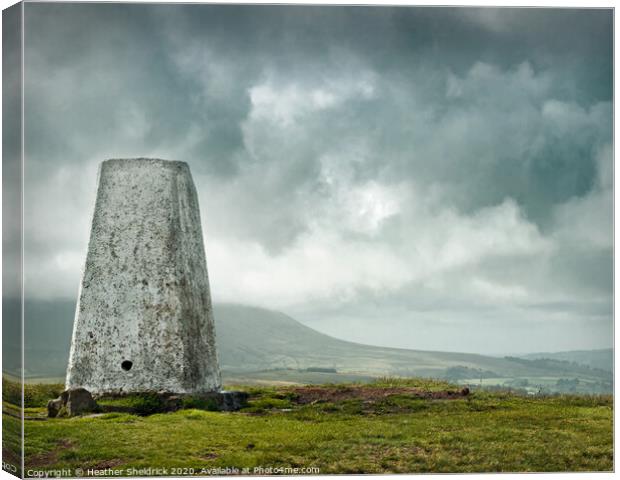 Weets Trig and Pendle Hill, Lancashire Canvas Print by Heather Sheldrick