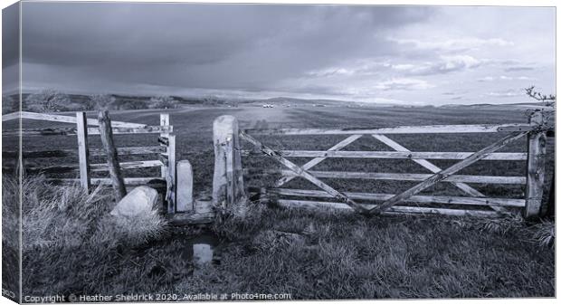 Stile and footpath looking towards Yorkshire Dales Canvas Print by Heather Sheldrick