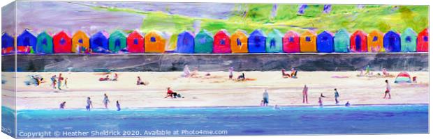 Beach Huts at Whitby, Yorkshire Canvas Print by Heather Sheldrick