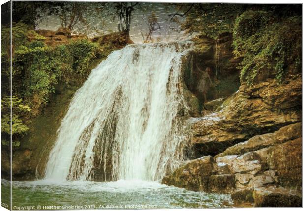 Magical Janets Foss waterfall with Fairy Canvas Print by Heather Sheldrick