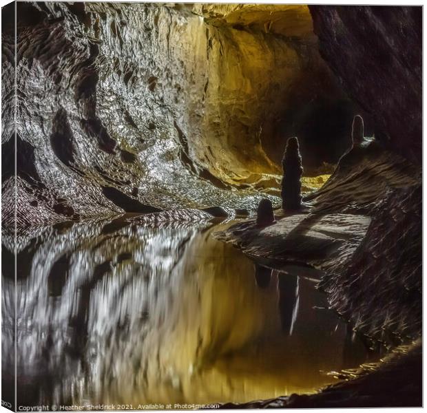 Stalagmites in Ingleborough Cave Canvas Print by Heather Sheldrick