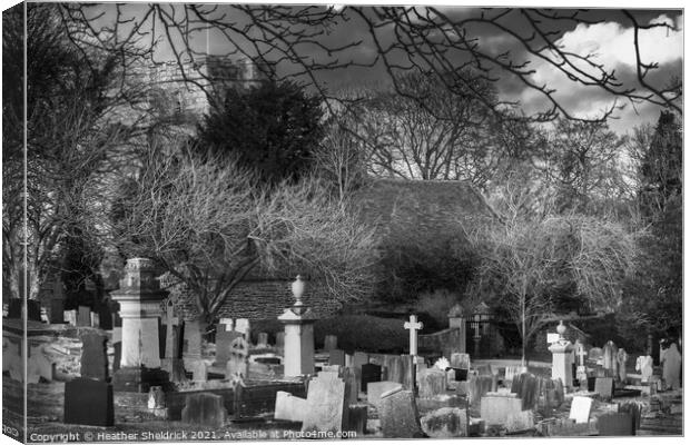 Cemetery Black and White Canvas Print by Heather Sheldrick