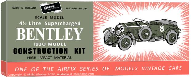 Airfix Bentley (licensed by Hornby) Canvas Print by Phillip Rhodes