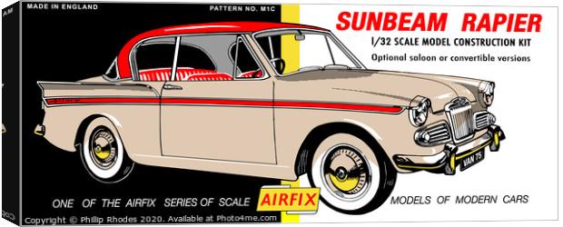 Airfix Sunbeam Rapier (licensed by Hornby) Canvas Print by Phillip Rhodes
