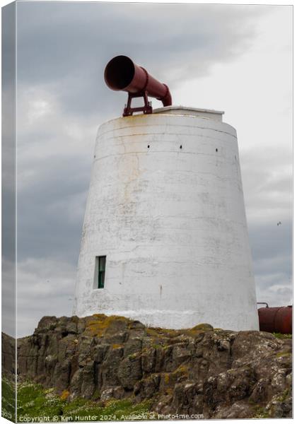 May Island Fog Horn (Disused) Canvas Print by Ken Hunter