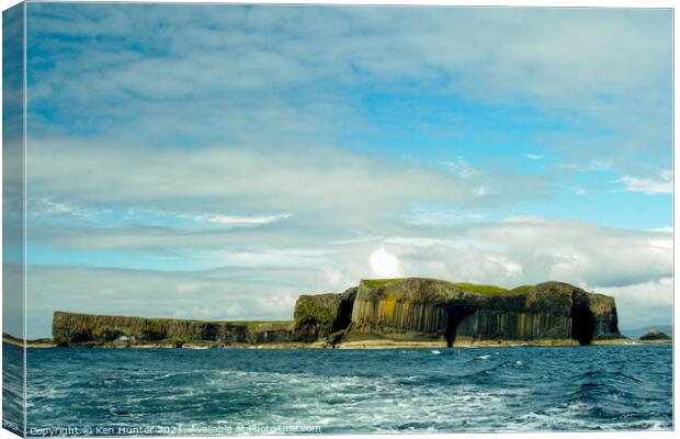Staffa and Fingal's Cave Canvas Print by Ken Hunter