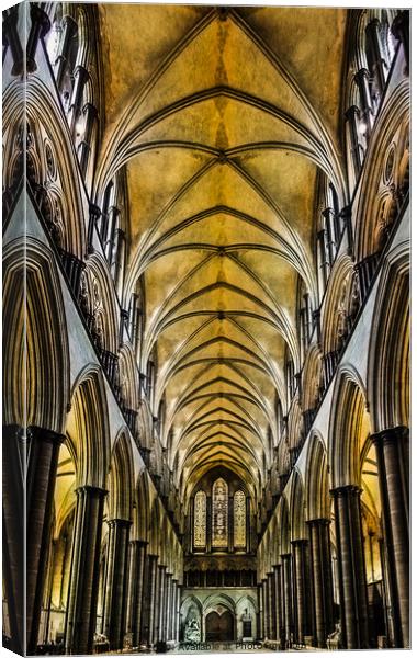 Salisbury Cathedral Nave Ceiling. Canvas Print by Paddy Art