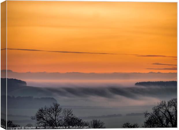 Fog cascade, Cranborne Chase Canvas Print by Stephen Munn