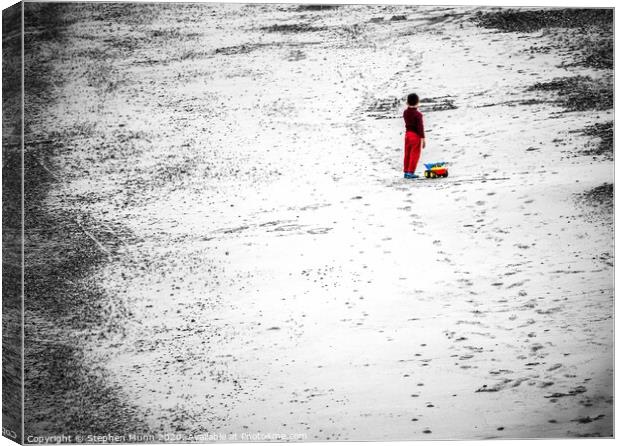 Boy on the beach Canvas Print by Stephen Munn