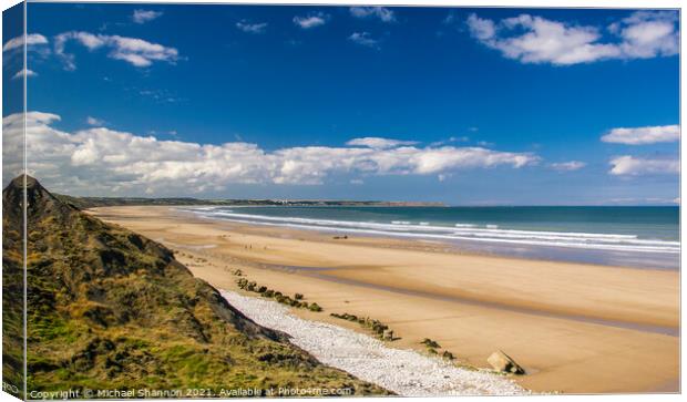 Filey Bay from Speeton Canvas Print by Michael Shannon