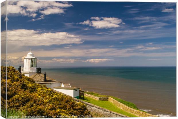 View out to sea from Whitby Lighthouse Canvas Print by Michael Shannon