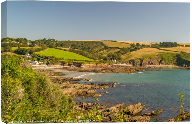 The South West Coast Path at Talland Bay in Cornwa Canvas Print by Michael Shannon