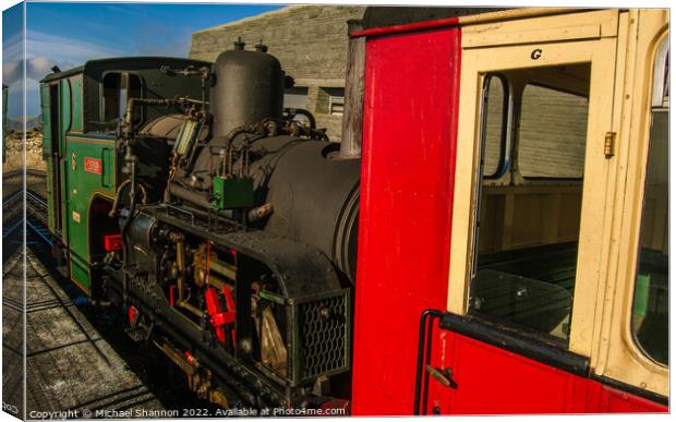 Padern Steam Locomotive - Snowdon Mountain Railway Canvas Print by Michael Shannon