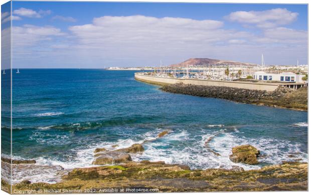 Rubicon Marina in Playa Blanca, Lanzarote Canvas Print by Michael Shannon