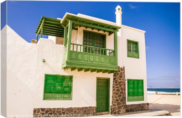 Traditional Canarian House Canvas Print by Michael Shannon
