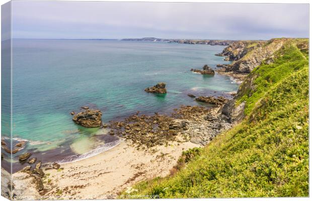 North Cornwall Coastline near Hell's Mouth Canvas Print by Michael Shannon