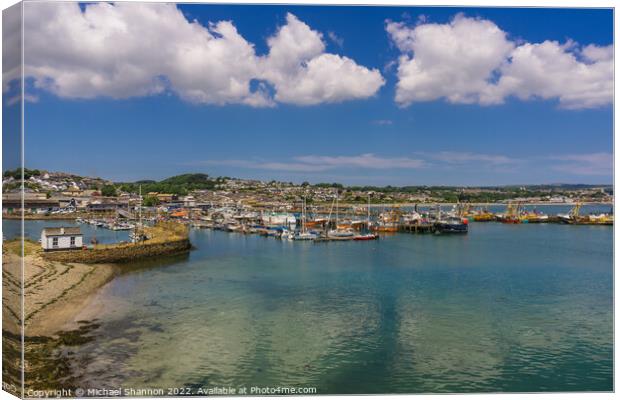 Sunny summer's day, Newlyn Harbour, Cornwall Canvas Print by Michael Shannon
