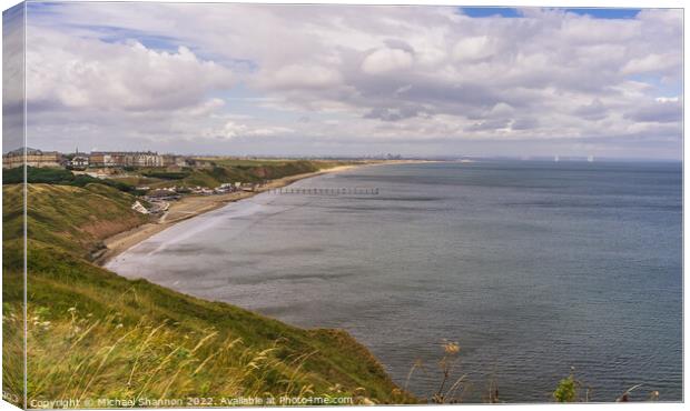 View from Huntcliffe above Saltburn-on-Sea Canvas Print by Michael Shannon