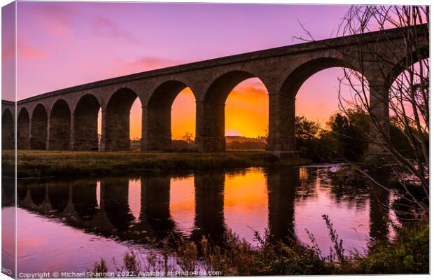Arthington Viaduct (Wharfedale Viaduct) Sunrise Canvas Print by Michael Shannon