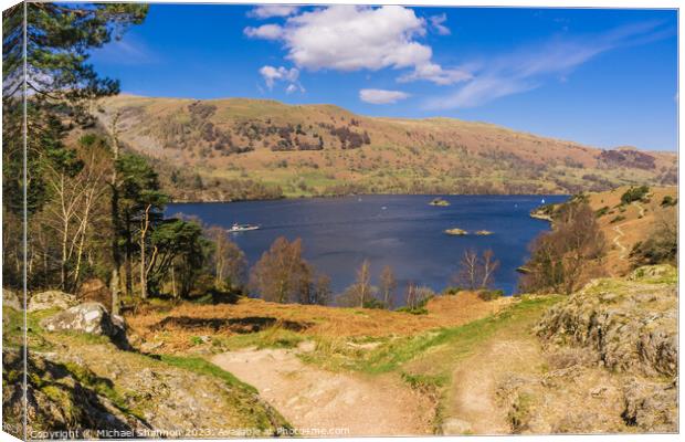 View from the Ullswater Path Canvas Print by Michael Shannon