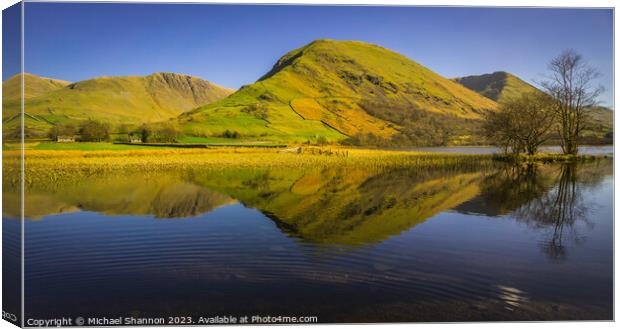 Looking across Brothers Water in the Lake District Canvas Print by Michael Shannon
