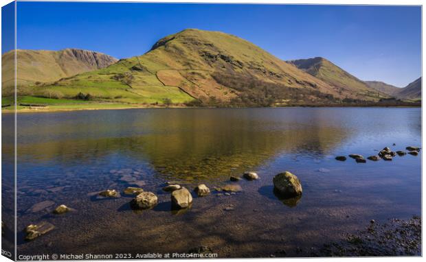 Brothers Water in the Englash Lake District on a s Canvas Print by Michael Shannon