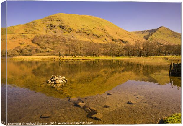 Looking across Brothers Water in the English Lake  Canvas Print by Michael Shannon