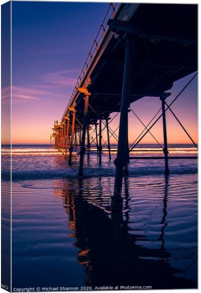 The Majestic Victorian Pier at Saltburn-by-the-Sea Canvas Print by Michael Shannon