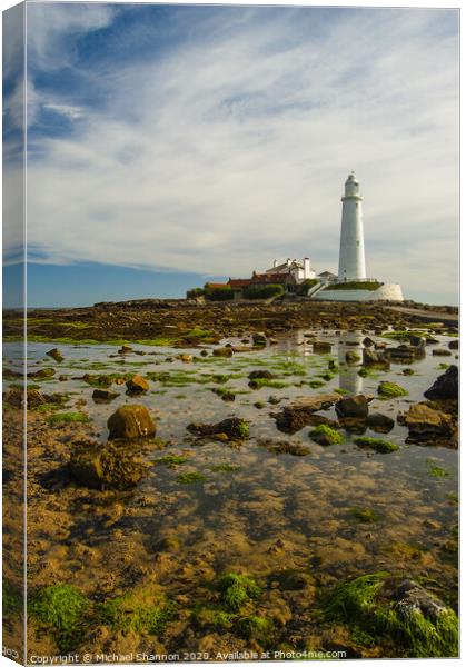 St Marys Island, Northumberland Canvas Print by Michael Shannon