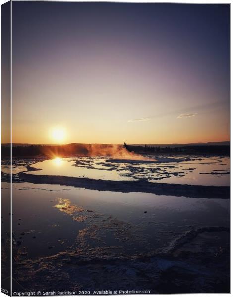 Sunset in Yellowstone Canvas Print by Sarah Paddison