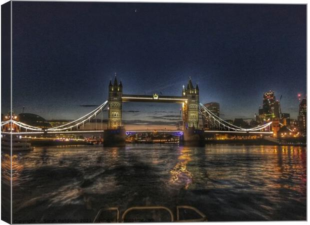 London Bridge By night Canvas Print by Sarah Paddison